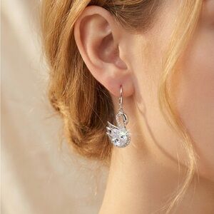 Elegant Crystal Swan Earrings